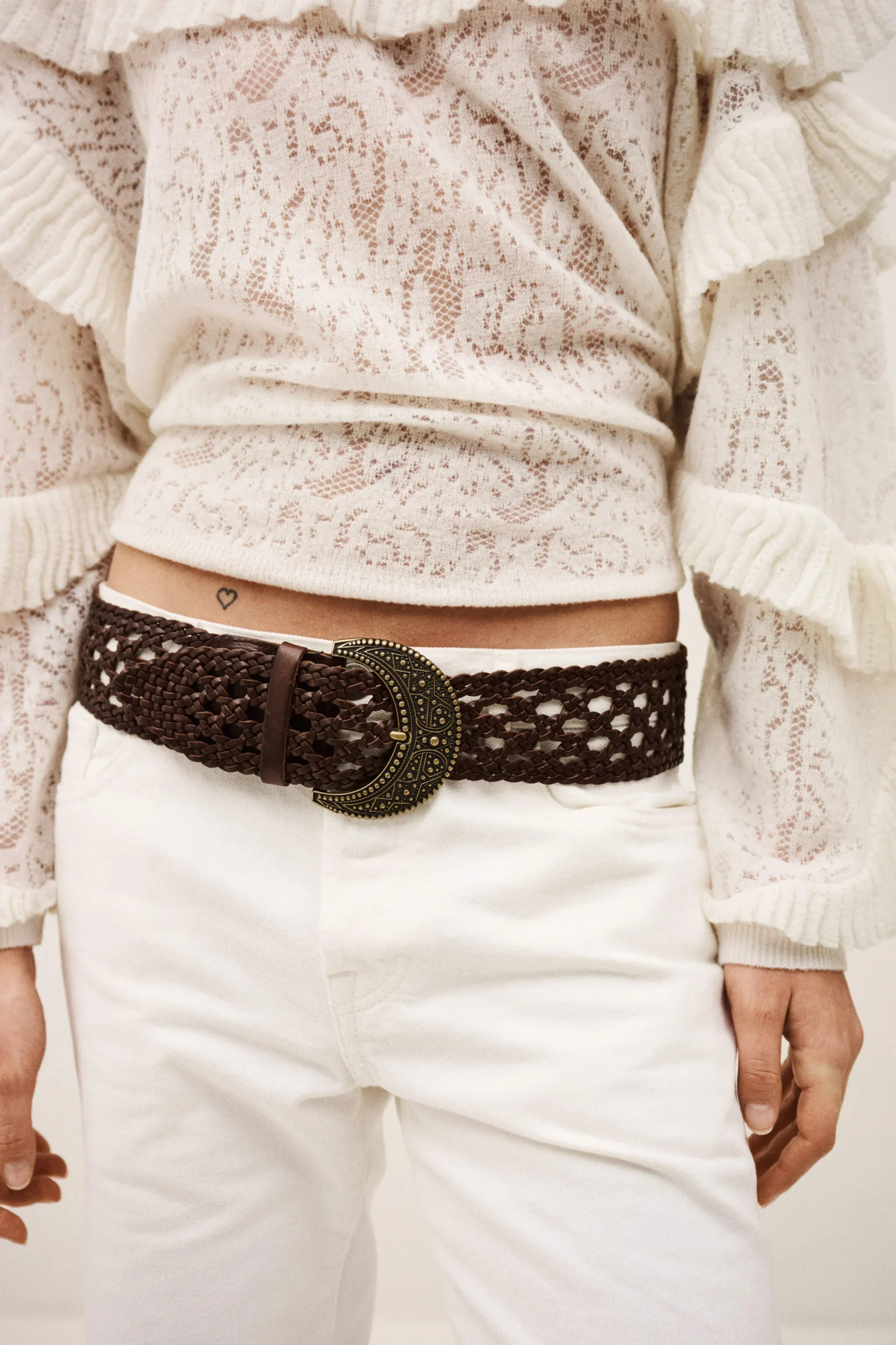 BALMY cinturón de cuero trenzado € 185
