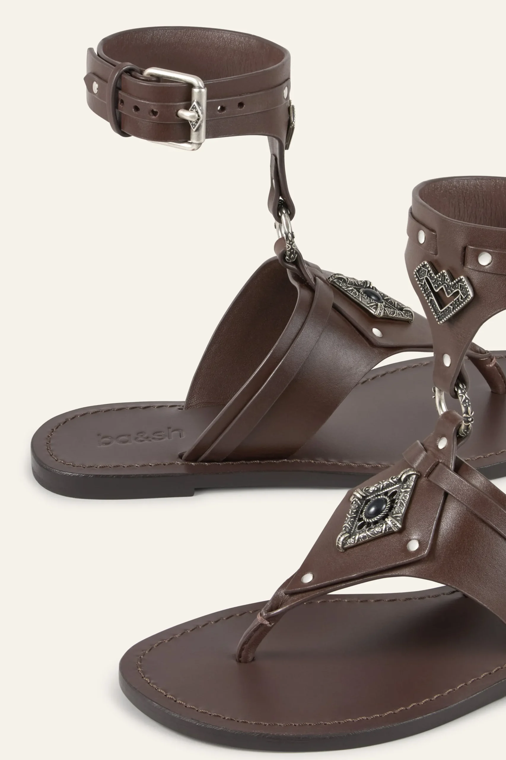 CORFOU sandalias planas de cuero